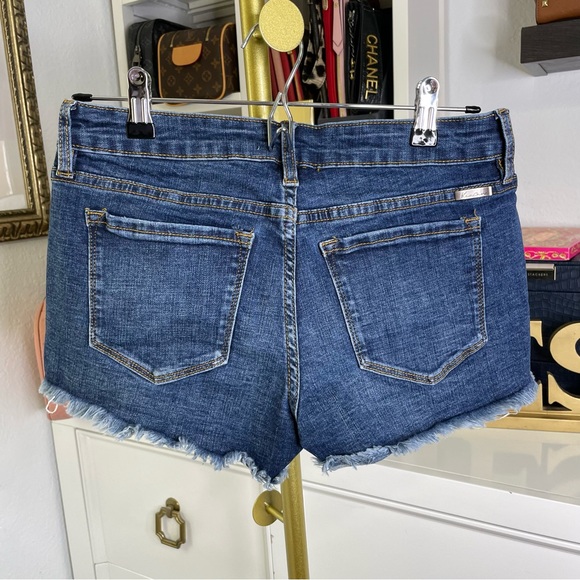 KanCan Dark Wash denim shorts w/ leopard pockets L - Picture 6 of 11